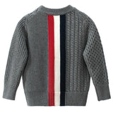 Red White And Blue Back Striped Toddler Boys Knitted Sweater