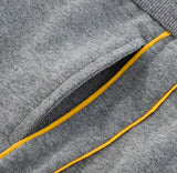Grey And Yellow Striped Toddler Boys Jogger Pants Detail