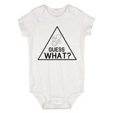 Guess What Announcement Baby Bodysuit One Piece White