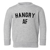Hangry AF Funny Toddler Boys Crewneck Sweatshirt Grey