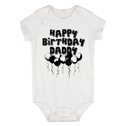 Happy Birthday Daddy Balloons Baby Bodysuit One Piece White