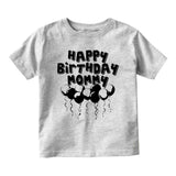 Happy Birthday Mommy Balloons Baby Toddler Short Sleeve T-Shirt Grey