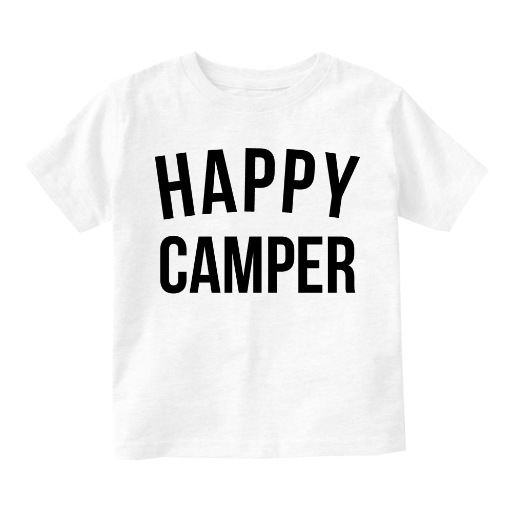 Happy Camper Camping Infant Baby Boys Short Sleeve T-Shirt White