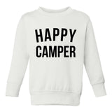 Happy Camper Camping Toddler Boys Crewneck Sweatshirt White