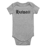Hawaii State Old English Infant Baby Boys Bodysuit Grey