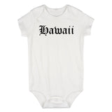 Hawaii State Old English Infant Baby Boys Bodysuit White