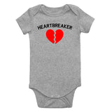 Heart Breaker Valentines Day Infant Baby Boys Bodysuit Grey