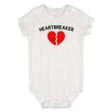 Heart Breaker Valentines Day Infant Baby Boys Bodysuit White