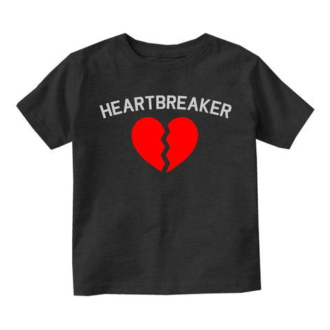 Heart Breaker Valentines Day Infant Baby Boys Short Sleeve T-Shirt Black