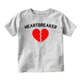 Heart Breaker Valentines Day Infant Baby Boys Short Sleeve T-Shirt Grey