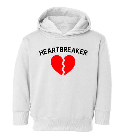 Heart Breaker Valentines Day Toddler Boys Pullover Hoodie White