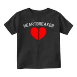 Heart Breaker Valentines Day Toddler Boys Short Sleeve T-Shirt Black