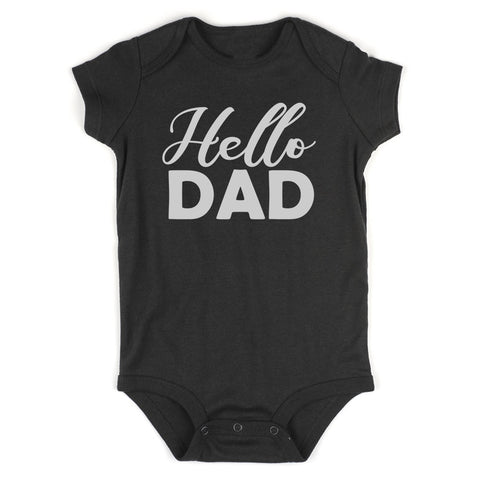 Hello Dad Pregnancy Announcement Baby Bodysuit One Piece Black