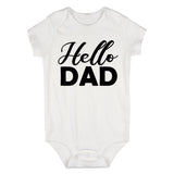 Hello Dad Pregnancy Announcement Baby Bodysuit One Piece White