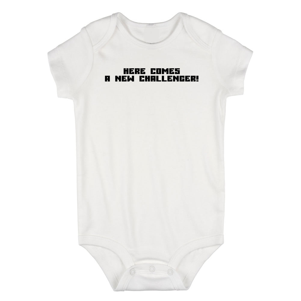 Here Comes A New Challenger Gamer Infant Baby Boys Bodysuit White