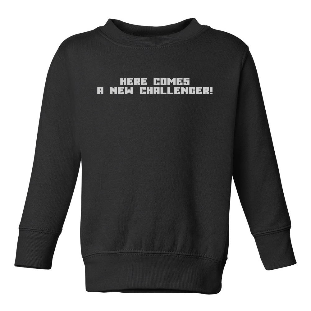 Here Comes A New Challenger Gamer Toddler Boys Crewneck Sweatshirt Black