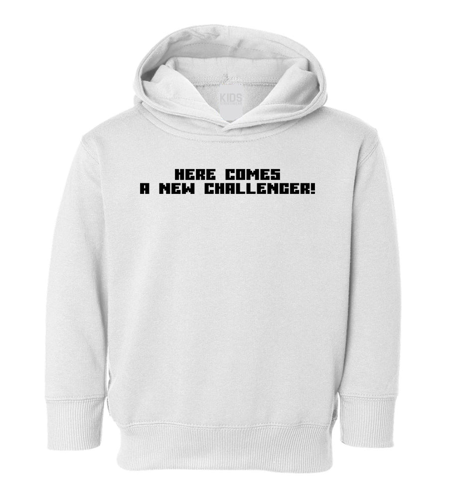 Here Comes A New Challenger Gamer Toddler Boys Pullover Hoodie White