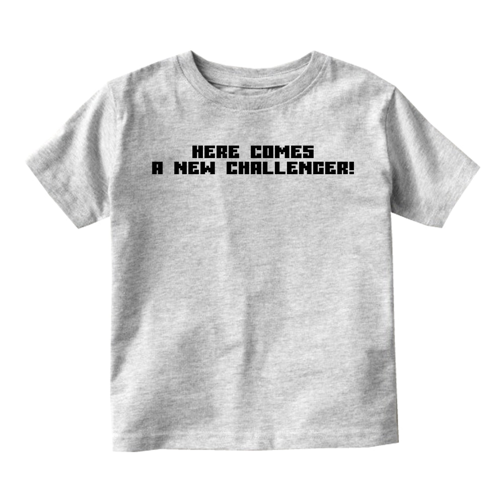 Here Comes A New Challenger Gamer Toddler Boys Short Sleeve T-Shirt Grey