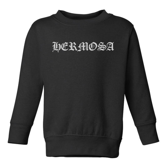 Hermosa Goth Toddler Girls Crewneck Sweatshirt Black