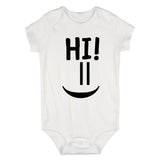 Hi Smiley Emoticon Cute Baby Bodysuit One Piece White