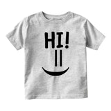 Hi Smiley Emoticon Cute Baby Toddler Short Sleeve T-Shirt Grey