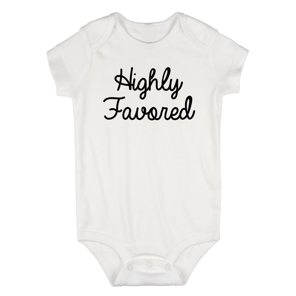 Highly Favored Infant Baby Boys Bodysuit White