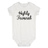 Highly Favored Infant Baby Boys Bodysuit White