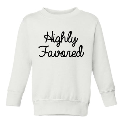 Highly Favored Toddler Boys Crewneck Sweatshirt White