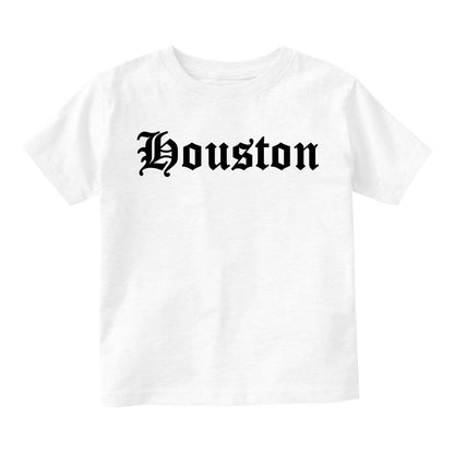 Houston Texas TX Old English Infant Baby Boys Short Sleeve T-Shirt White