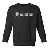 Houston Texas TX Old English Toddler Boys Crewneck Sweatshirt Black