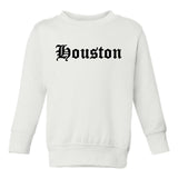 Houston Texas TX Old English Toddler Boys Crewneck Sweatshirt White