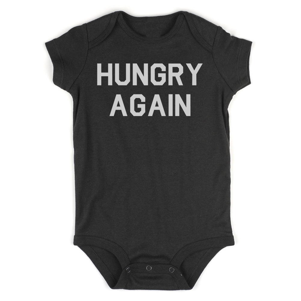 Hungry Again Funny Infant Baby Boys Bodysuit Black