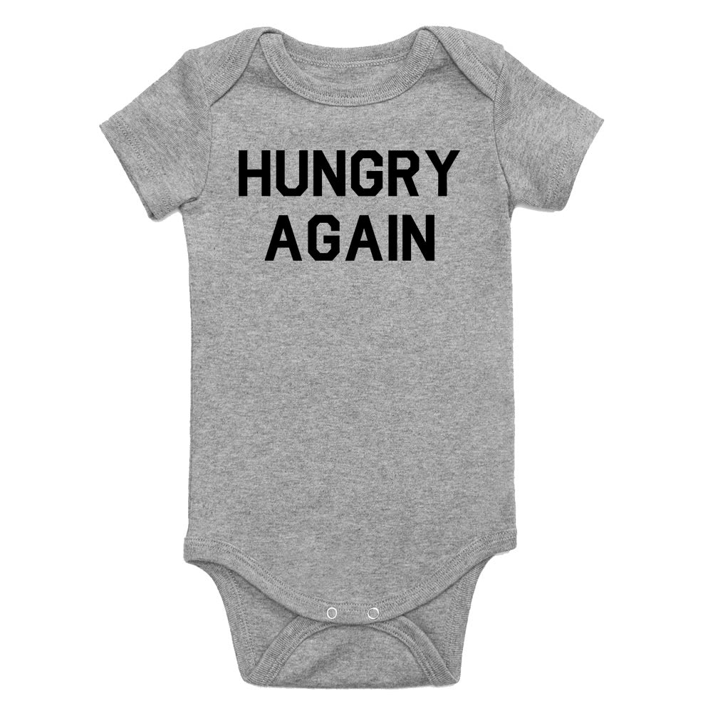 Hungry Again Funny Infant Baby Boys Bodysuit Grey