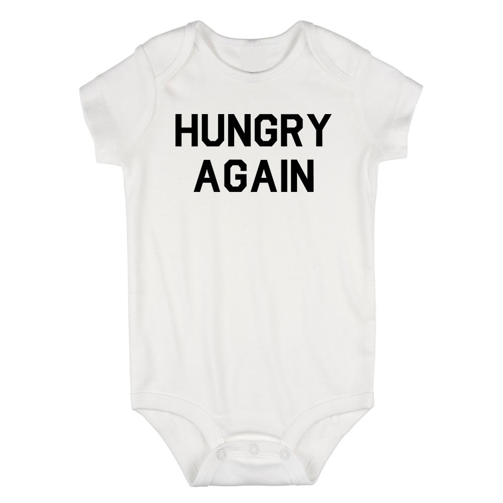 Hungry Again Funny Infant Baby Boys Bodysuit White