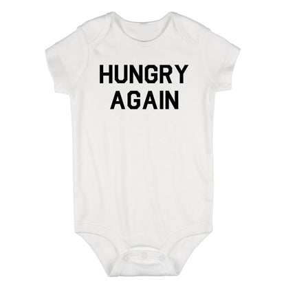 Hungry Again Funny Infant Baby Boys Bodysuit White