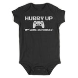 Hurry Up My Is Game Paused Infant Baby Boys Bodysuit Black