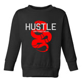 Hustle Red Snake Toddler Boys Crewneck Sweatshirt Black