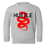 Hustle Red Snake Toddler Boys Crewneck Sweatshirt Grey
