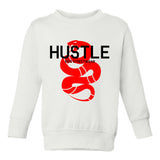 Hustle Red Snake Toddler Boys Crewneck Sweatshirt White