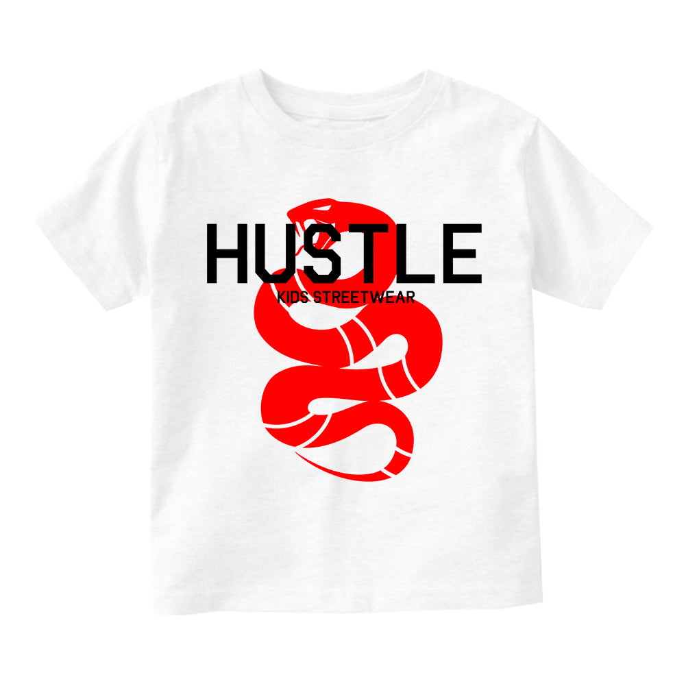 Hustle Red Snake Toddler Boys Short Sleeve T-Shirt White