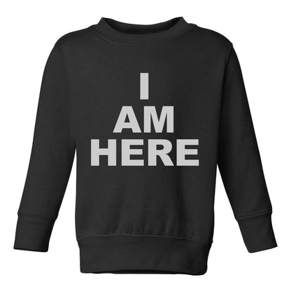 I Am Here Arrival Toddler Boys Crewneck Sweatshirt Black