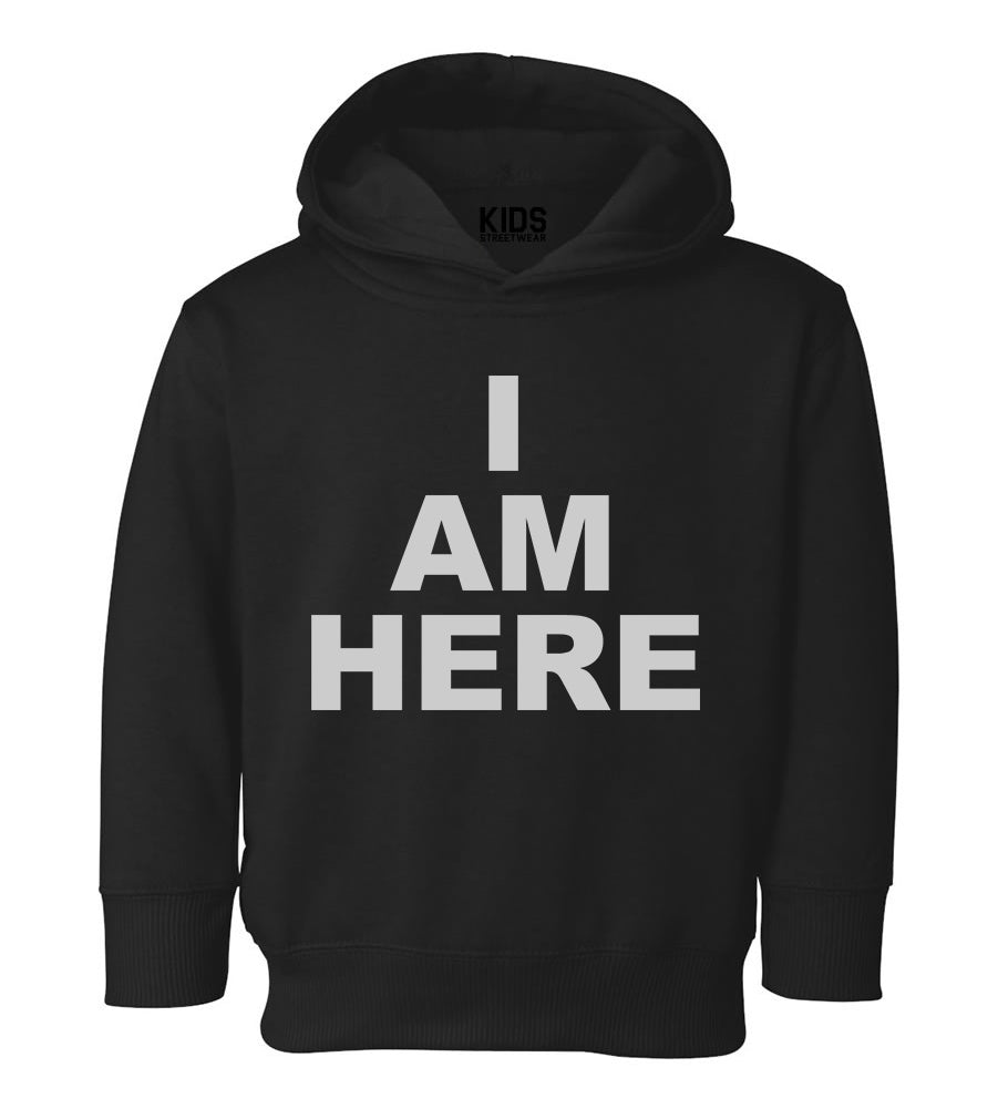 I Am Here Arrival Toddler Boys Pullover Hoodie Black