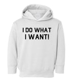 I Do What I Want Toddler Boys Pullover Hoodie White