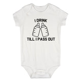 I Drink Till I Pass Out Funny Baby Bodysuit One Piece White