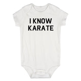 I Know Karate Infant Baby Boys Bodysuit White