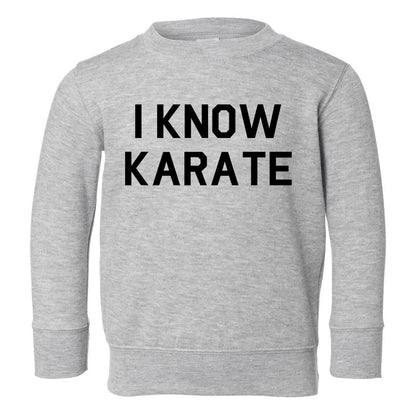 I Know Karate Toddler Boys Crewneck Sweatshirt Grey