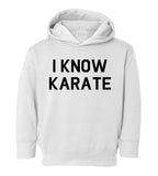 I Know Karate Toddler Boys Pullover Hoodie White