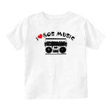 I LOVE 80S MUSIC Baby Toddler Short Sleeve T-Shirt White