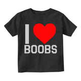 I Love Boobs Red Heart Infant Baby Boys Short Sleeve T-Shirt Black