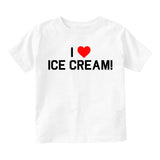 I Love Ice Cream Red Heart Infant Baby Boys Short Sleeve T-Shirt White